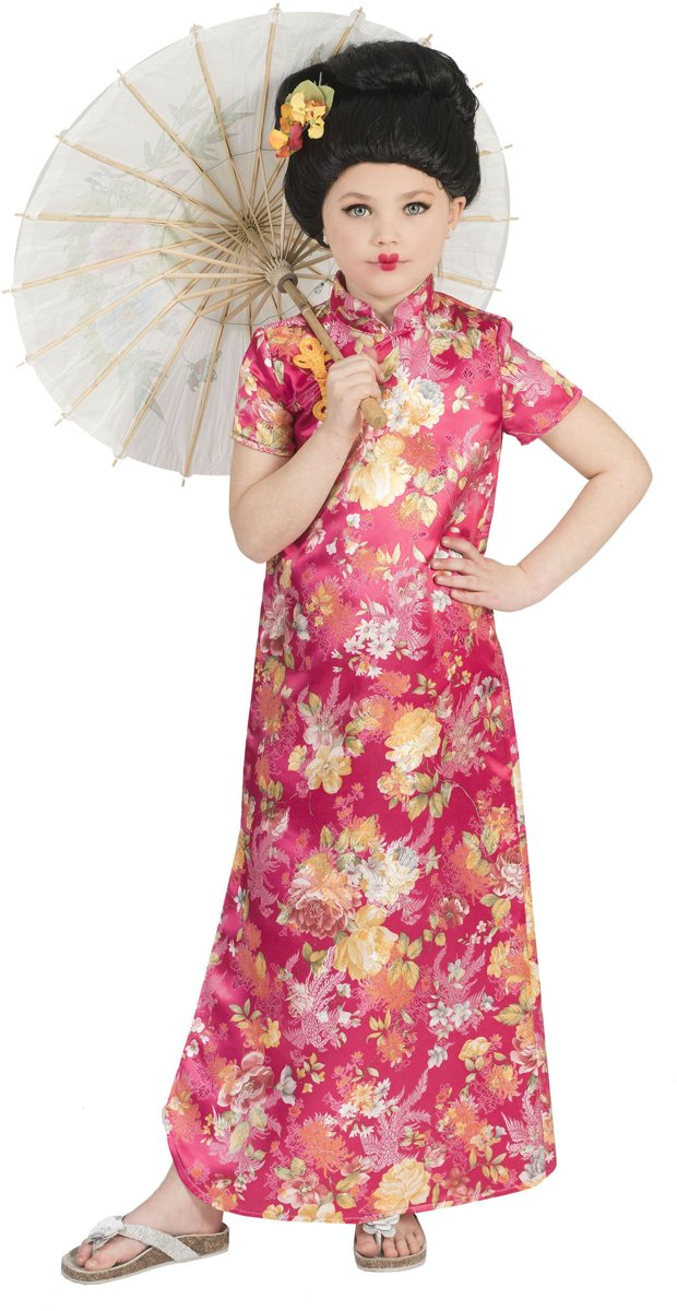 Geisha Kostuum | Chique Kimono Hanako | Meisje | Maat 140 | Carnaval kostuum | Verkleedkleding